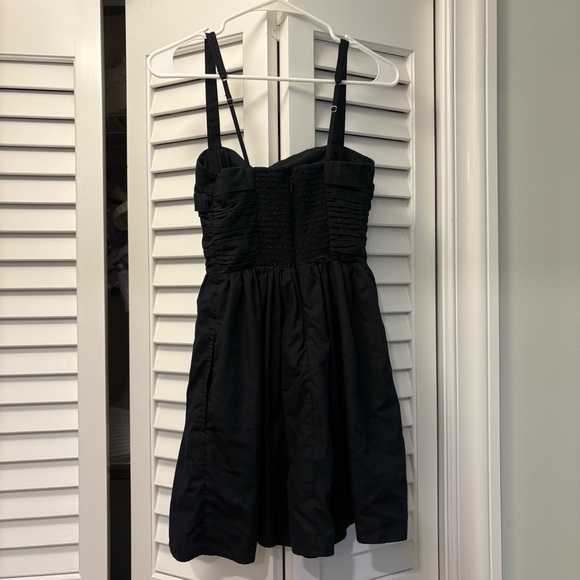 Abercrombie & Fitch Emerson Mini Dress Linen Blend Black Size Extra Small - Picture 5 of 7